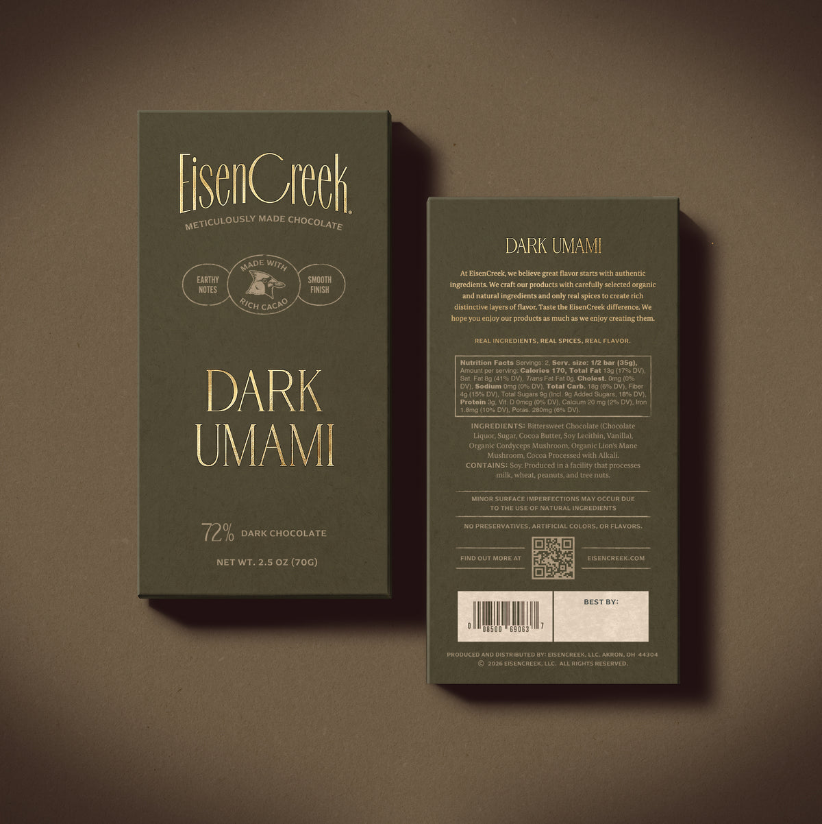 Dark Umami Chocolate Bar - 2.50 oz