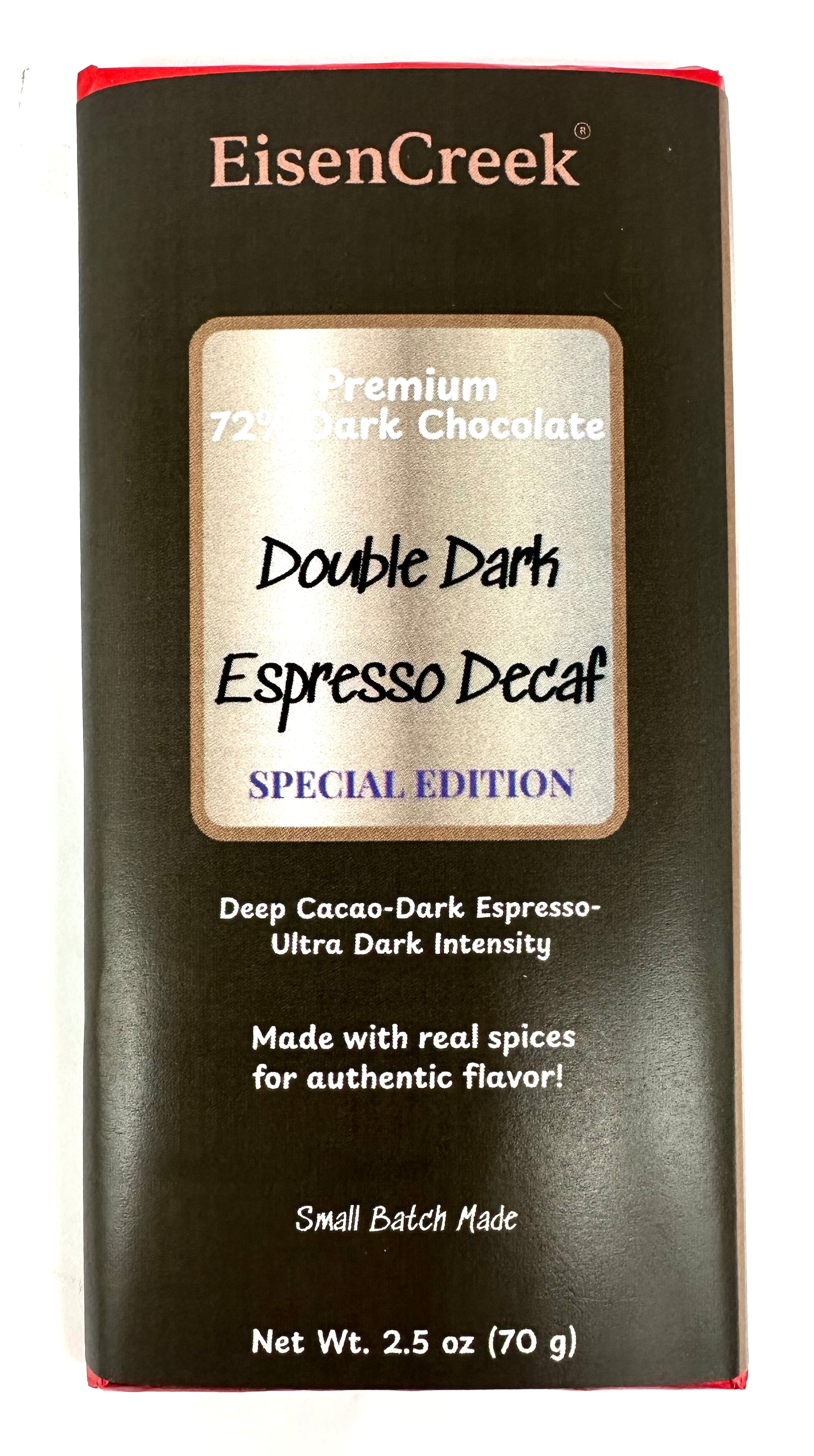 Double Dark Espresso Decaf Dark Chocolate Bar - 2.50 oz