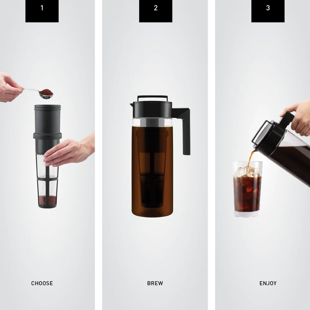 Four coffee makers are featured: a drip brewer, espresso machine, French press, and single-serve coffee maker.