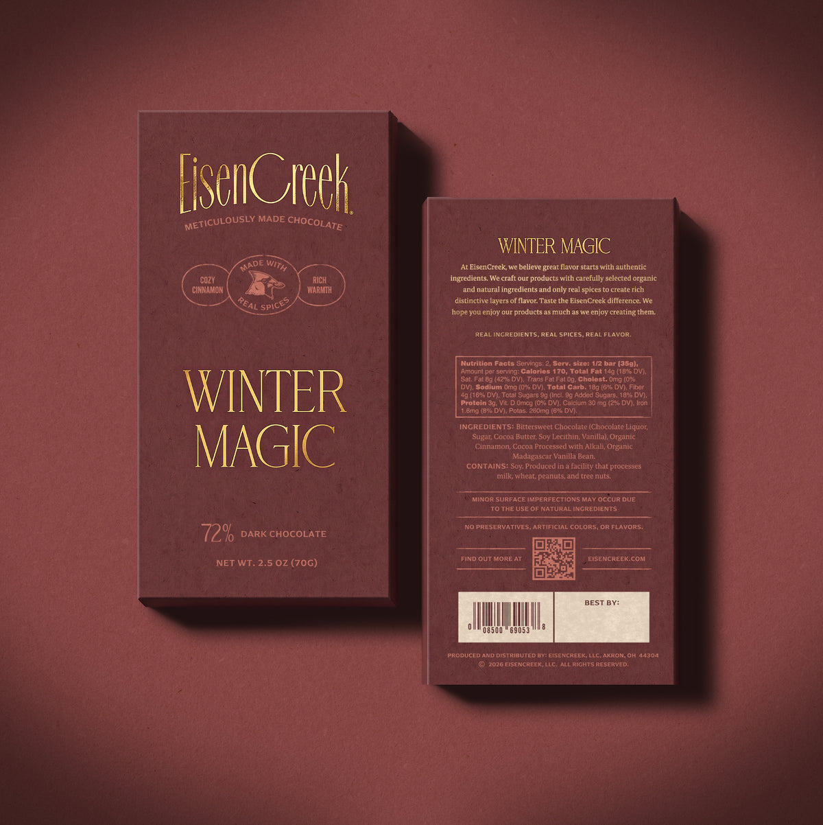 Winter Magic Dark Chocolate Bar - 2.50 oz