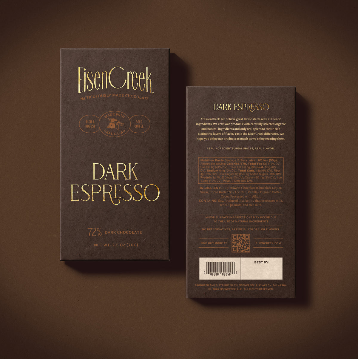 Dark Espresso Dark Chocolate Bar - 2.50 oz
