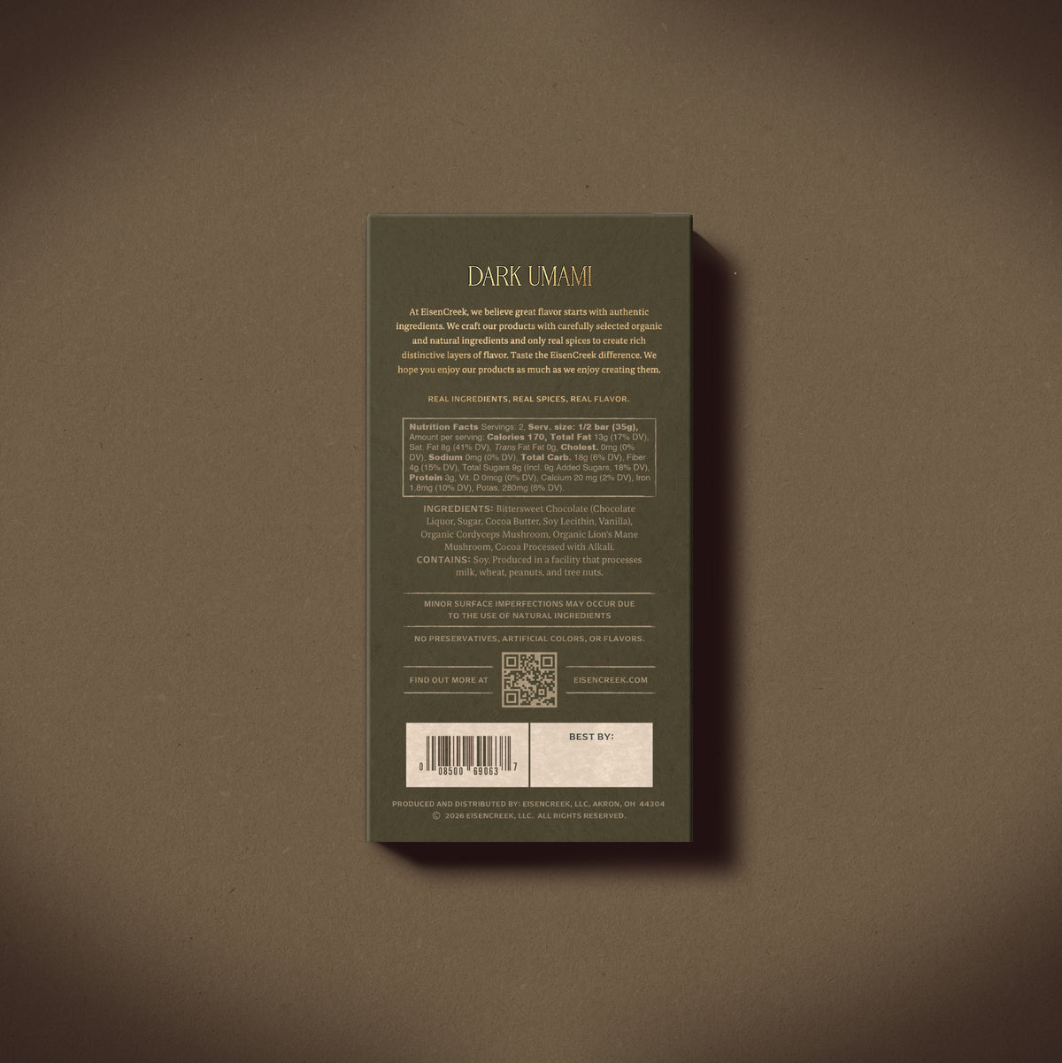 Dark Umami Chocolate Bar - 2.50 oz