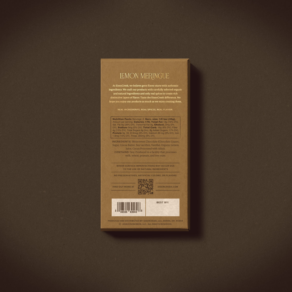 Lemon Meringue Dark Chocolate Bar - SE - 2.50 oz