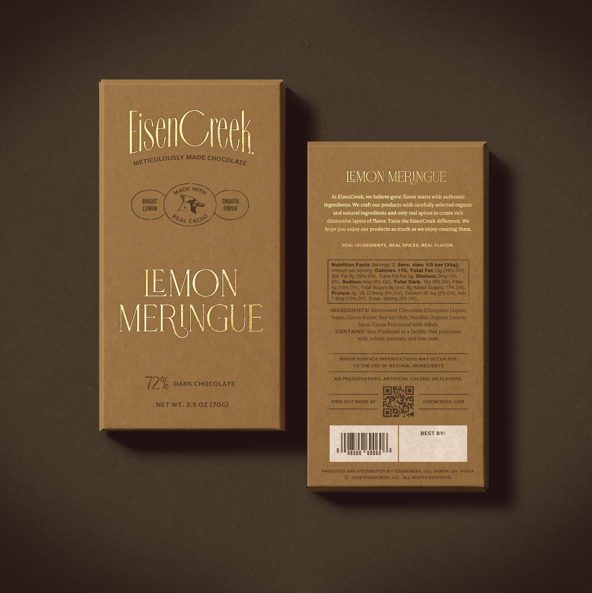 Lemon Meringue Dark Chocolate Bar - SE - 2.50 oz