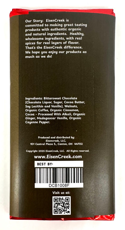 Mexican Spiced Walnut Mocha Dark Chocolate Bar - SE - 2.50 oz