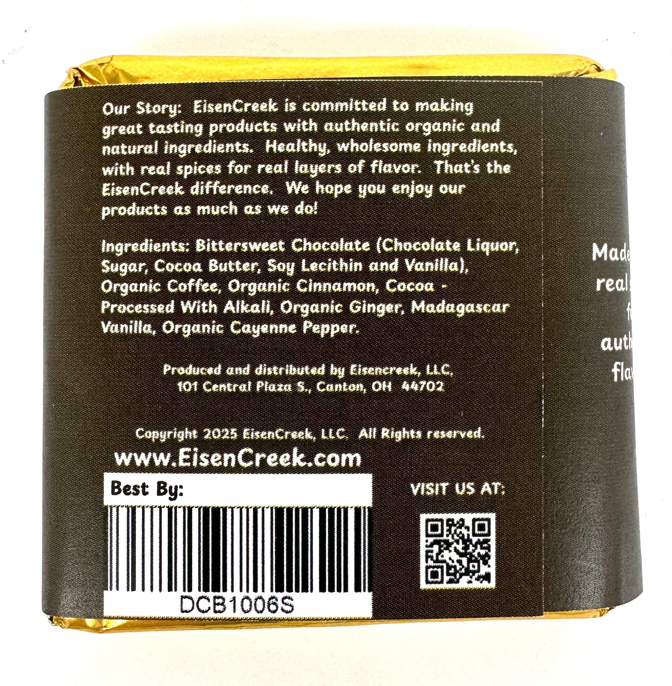 Mexican Spiced Mocha Dark Chocolate Bar - 1 oz