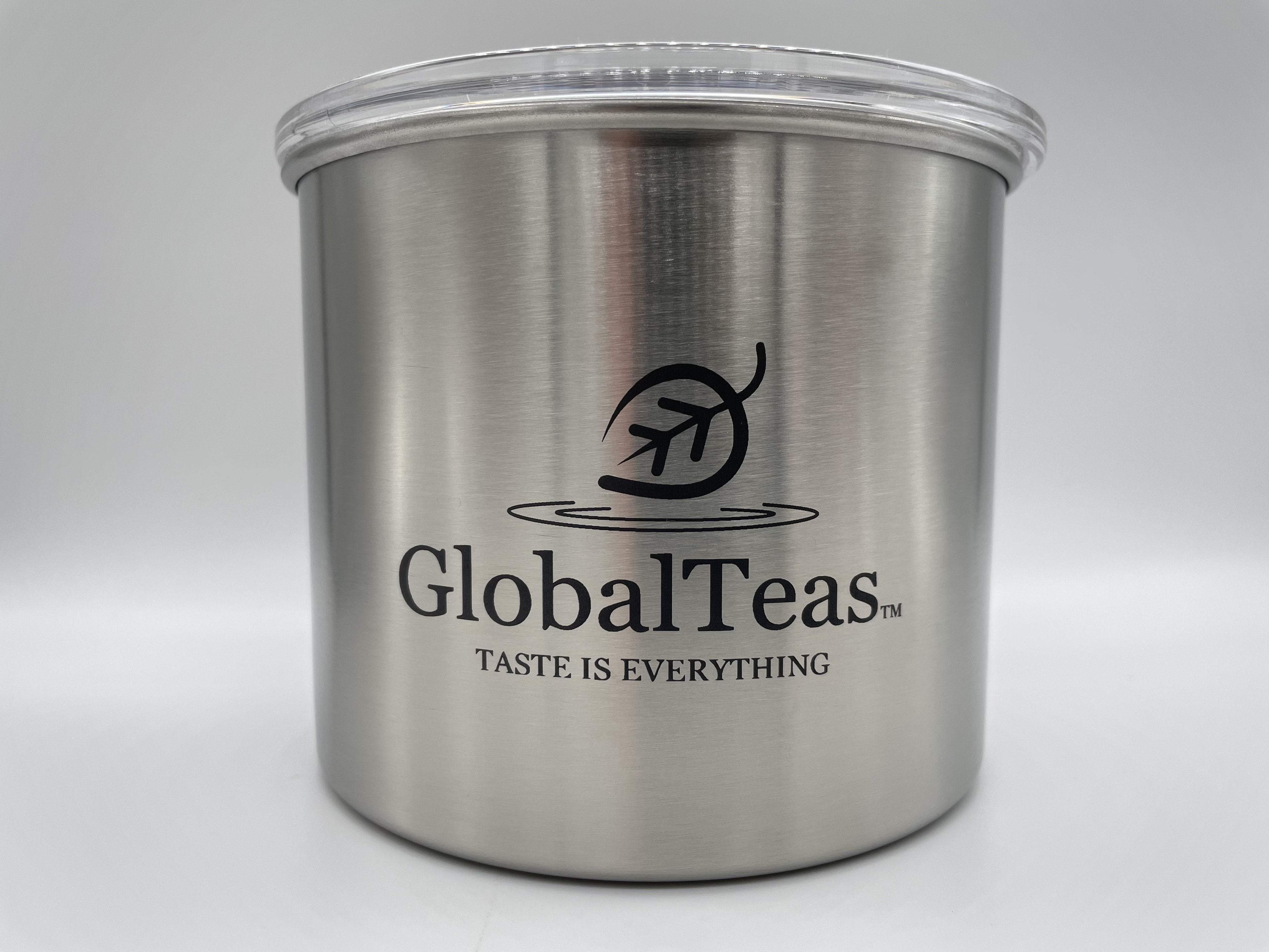 Small Canister Dispenser- Brushed Steel- WH-Global Teas, LLC-Brushed Steel,Canister Dispenser,Small,Wholesale
