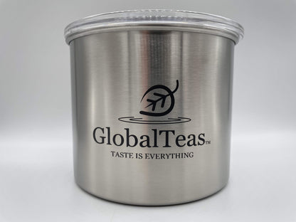 Small Canister Dispenser- Brushed Steel- WH-Global Teas, LLC-Brushed Steel,Canister Dispenser,Small,Wholesale